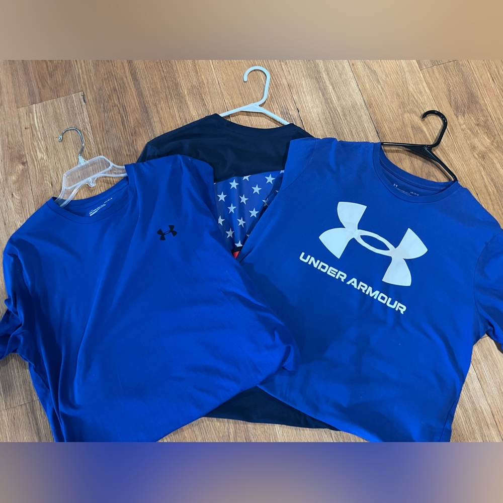 Under Armour Royal Blue Graphic & Logo Short Sleeve Tees Size Large